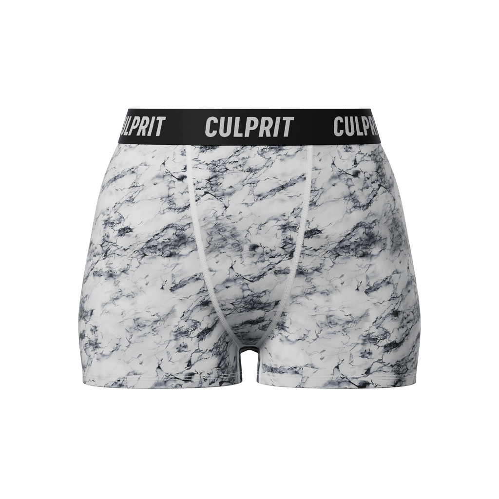 White Marble - Culprit Underwear - Booty Shorts - BS - WMRBL - XS