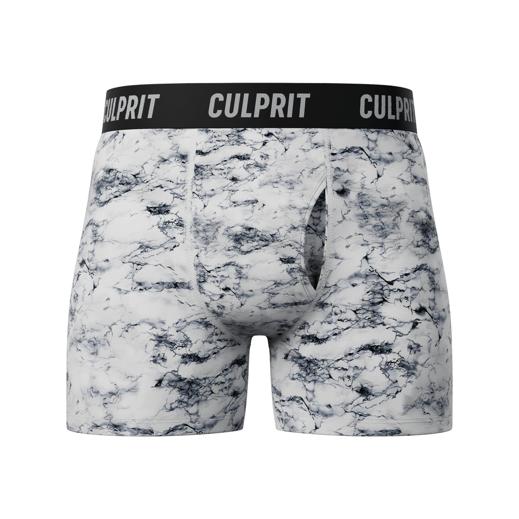 White Marble - Culprit Underwear - Boxer Briefs w/Fly - BB - WMRBL - S