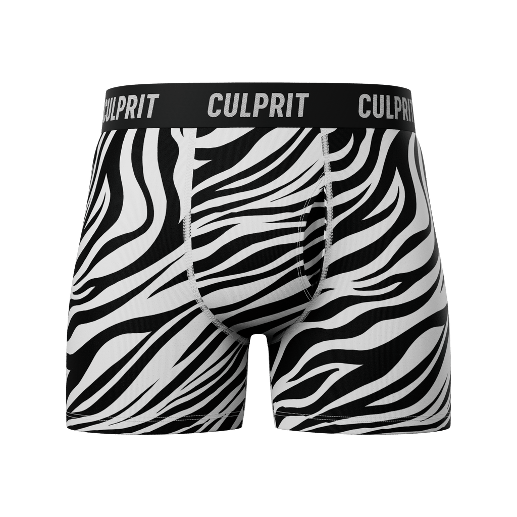 Zebra 🦓 Boxer Briefs w/ fly - Culprit Underwear - Boxer Briefs w/Fly - BB - ZEBRA - S