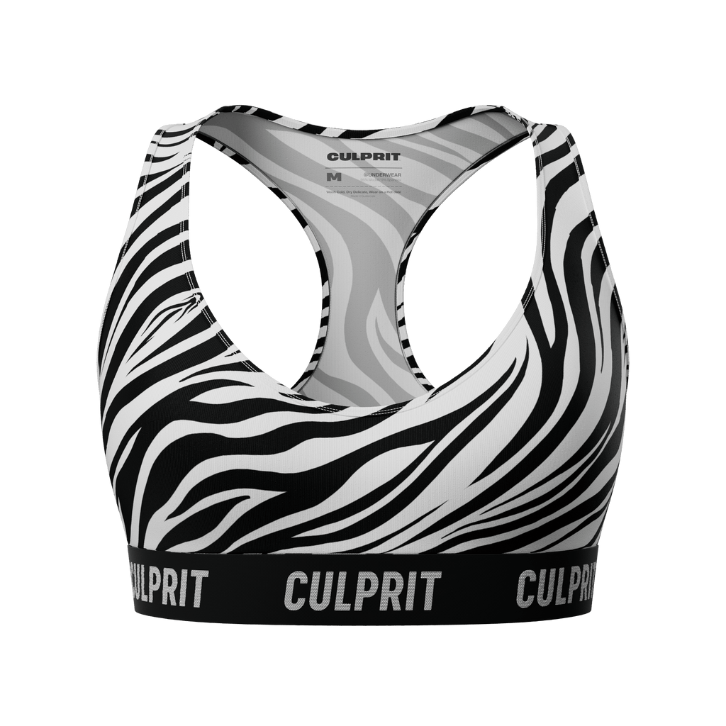 Zebra 🦓 ComfyBra™ - Culprit Underwear - ComfyBra™ - BRA - ZEBRA - XS