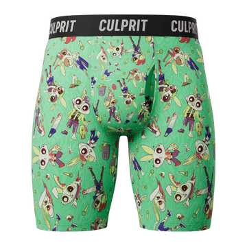 Zombie Bunnies 🧟‍♂️🐰 Long - Cut Boxer Briefs w/ fly - Culprit Underwear - Long Briefs - BBK2 - ZOMBI - S